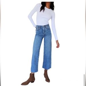Aritzia Denim Forum Farrah Wide Leg Jeans Blue Sz 28